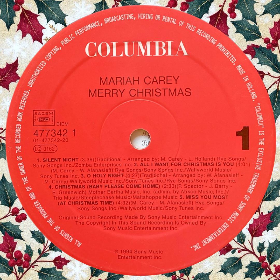 マライア・キャリー Merry Christmas 94年 EU盤 LP
