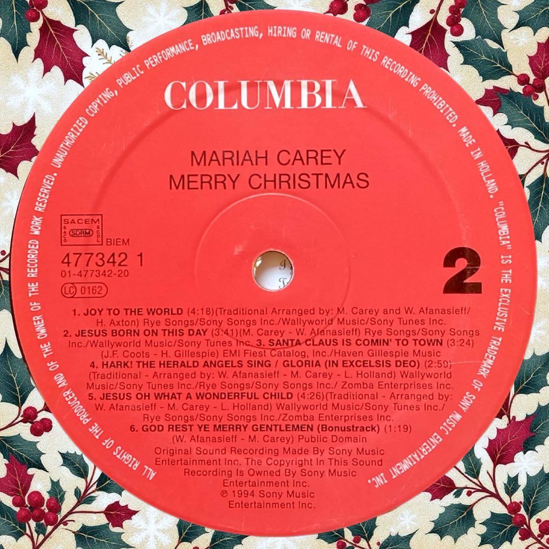 マライア・キャリー Merry Christmas 94年 EU盤 LP
