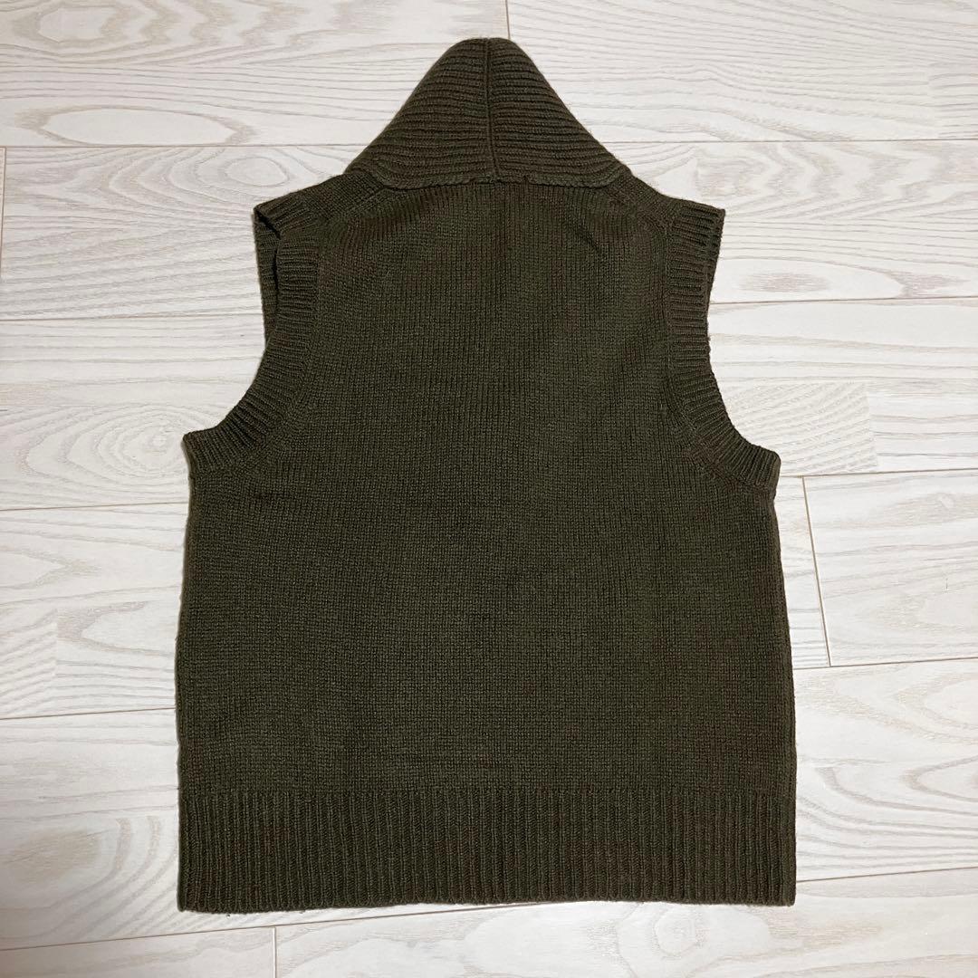 マーガレットハウエル　ショールカラーベスト　カシミヤ　シルク　くるみボタン