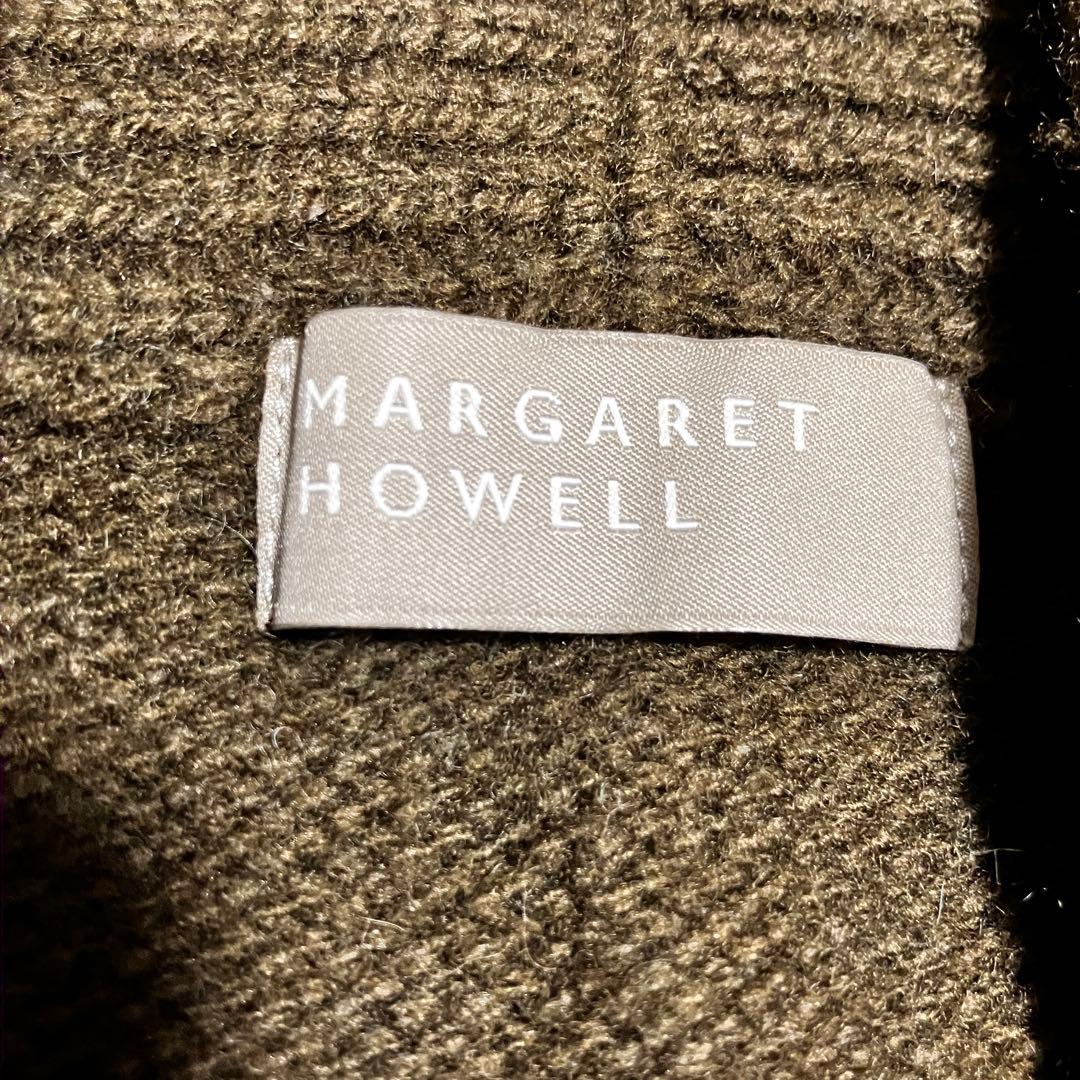 マーガレットハウエル　ショールカラーベスト　カシミヤ　シルク　くるみボタン