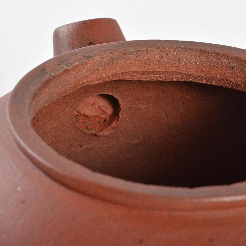 Aooa中国　紫砂　朱泥　急須　茶壷　在銘　仕覆・時代箱付　Y　R5938