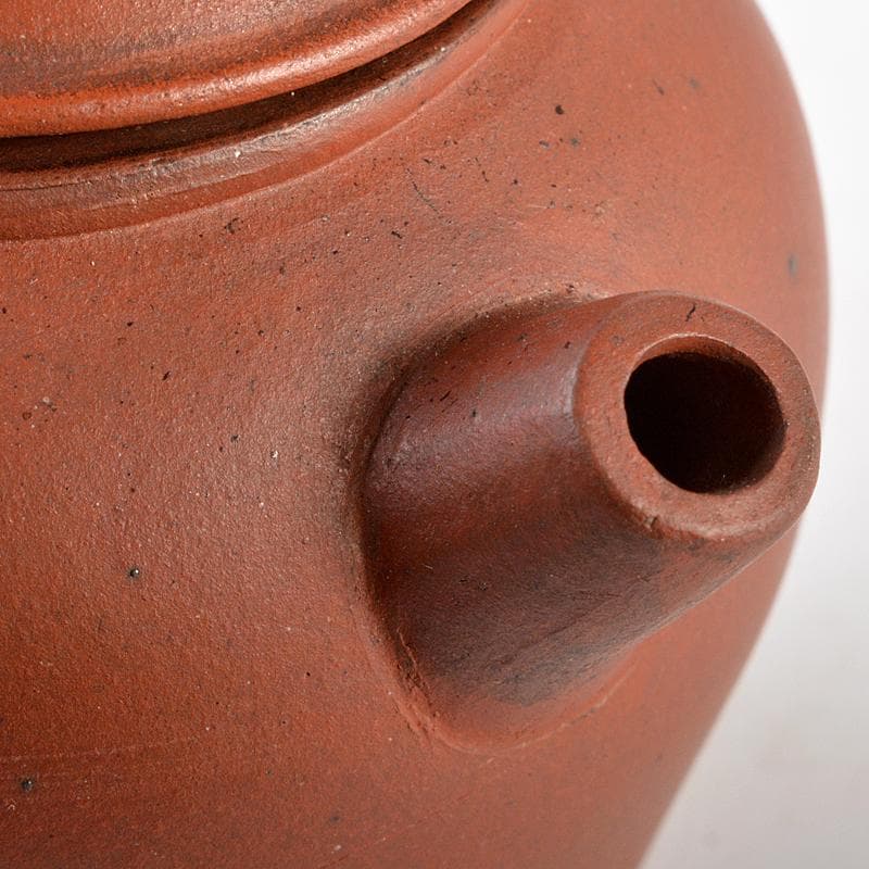 Aooa中国　紫砂　朱泥　急須　茶壷　在銘　仕覆・時代箱付　Y　R5938