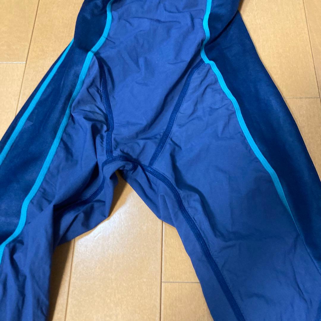 speed スピード　競泳用水着　ロングスパッツ Lサイズ　紺色　水色