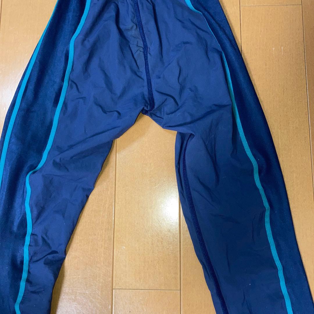 speed スピード　競泳用水着　ロングスパッツ Lサイズ　紺色　水色