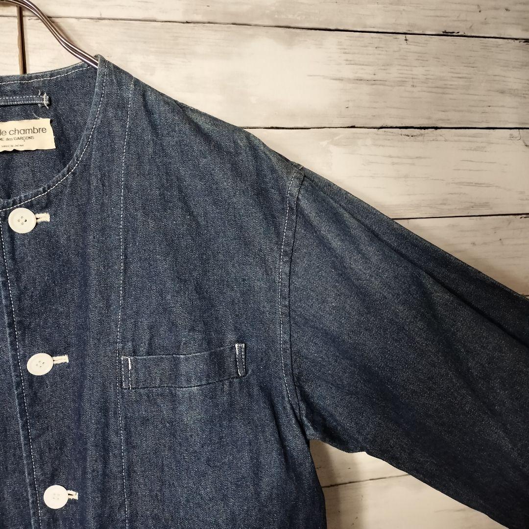 オールド品 コムデギャルソン ノーカラーミドル丈デニムコート カバーオール