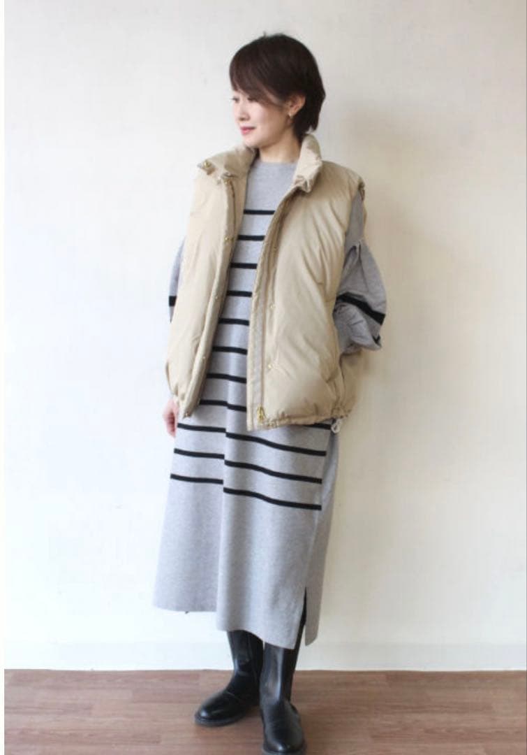 CAFNE カフネ ダウンベスト 38 M ベージュ