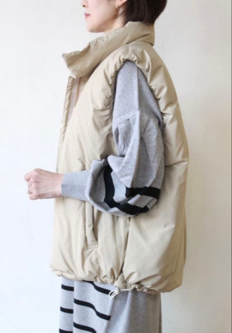 CAFNE カフネ ダウンベスト 38 M ベージュ