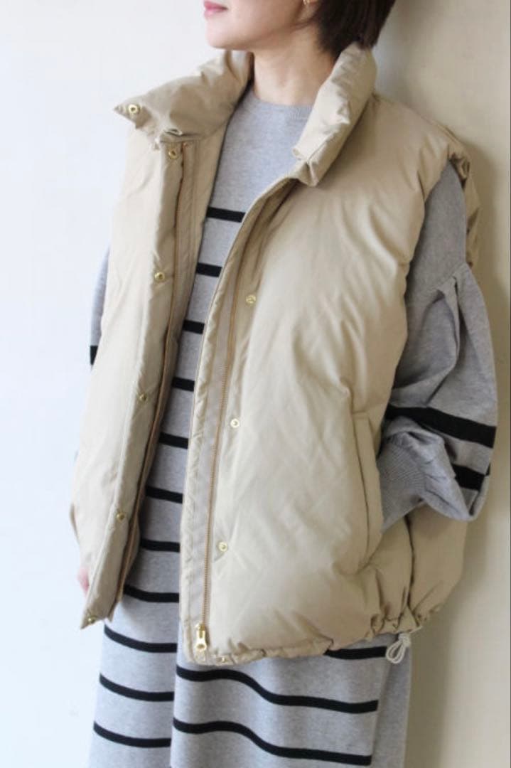 CAFNE カフネ ダウンベスト 38 M ベージュ