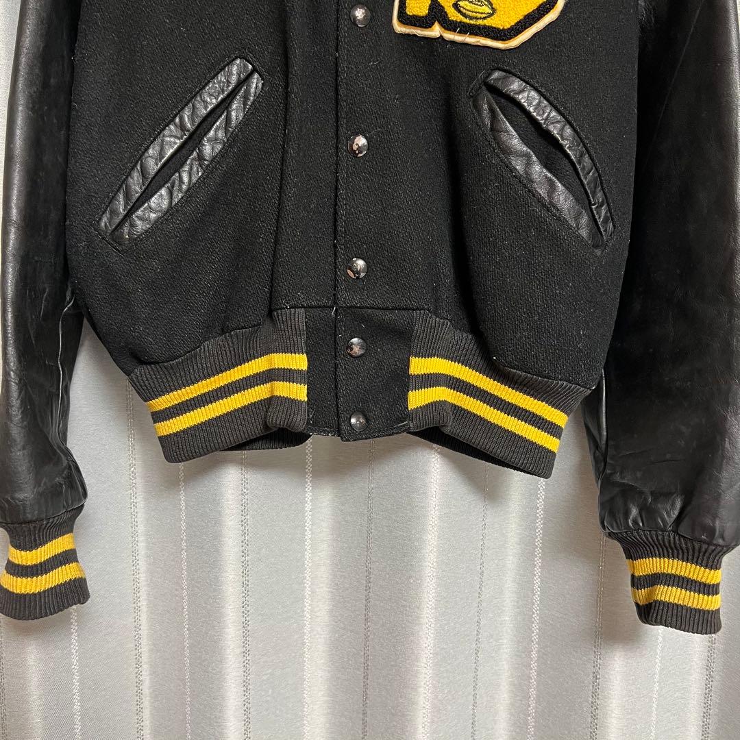 断*中様 60sビンテージ デロングDeLong 筆記体タグ ブラックスタジャン