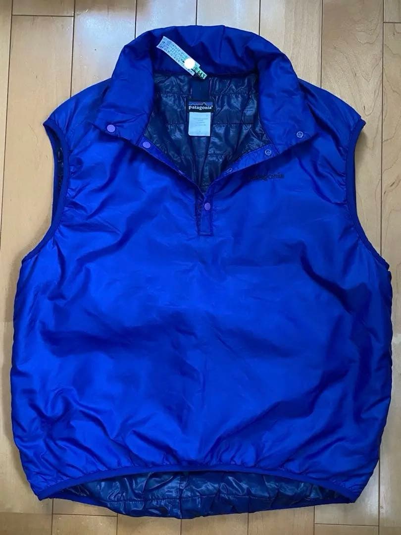 パタゴニア、パプボールベスト スナップボタン、ダウンベスト、ブルー、サイズ L