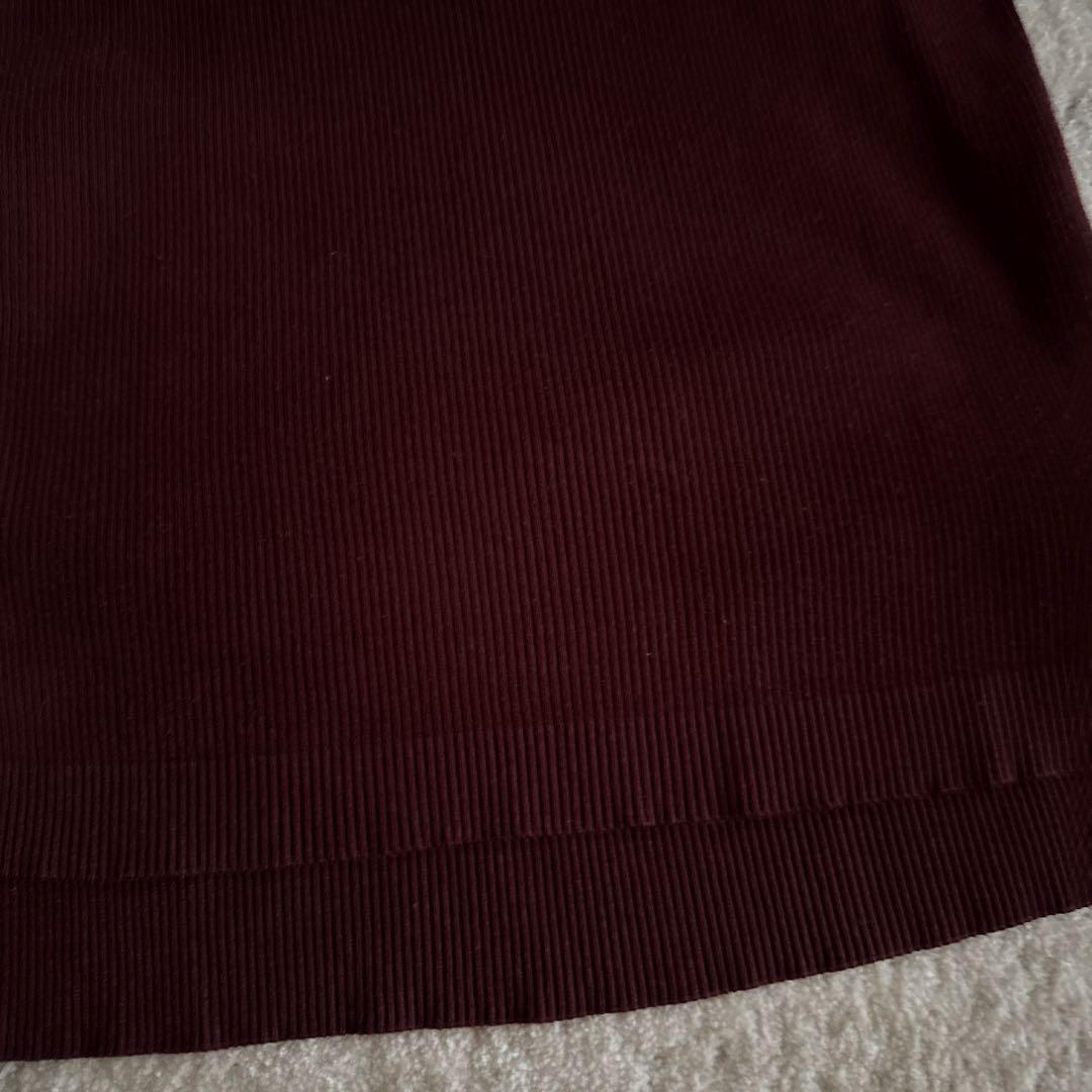 AURALEE バーガンディ リブニット 長袖　ロンハーマン