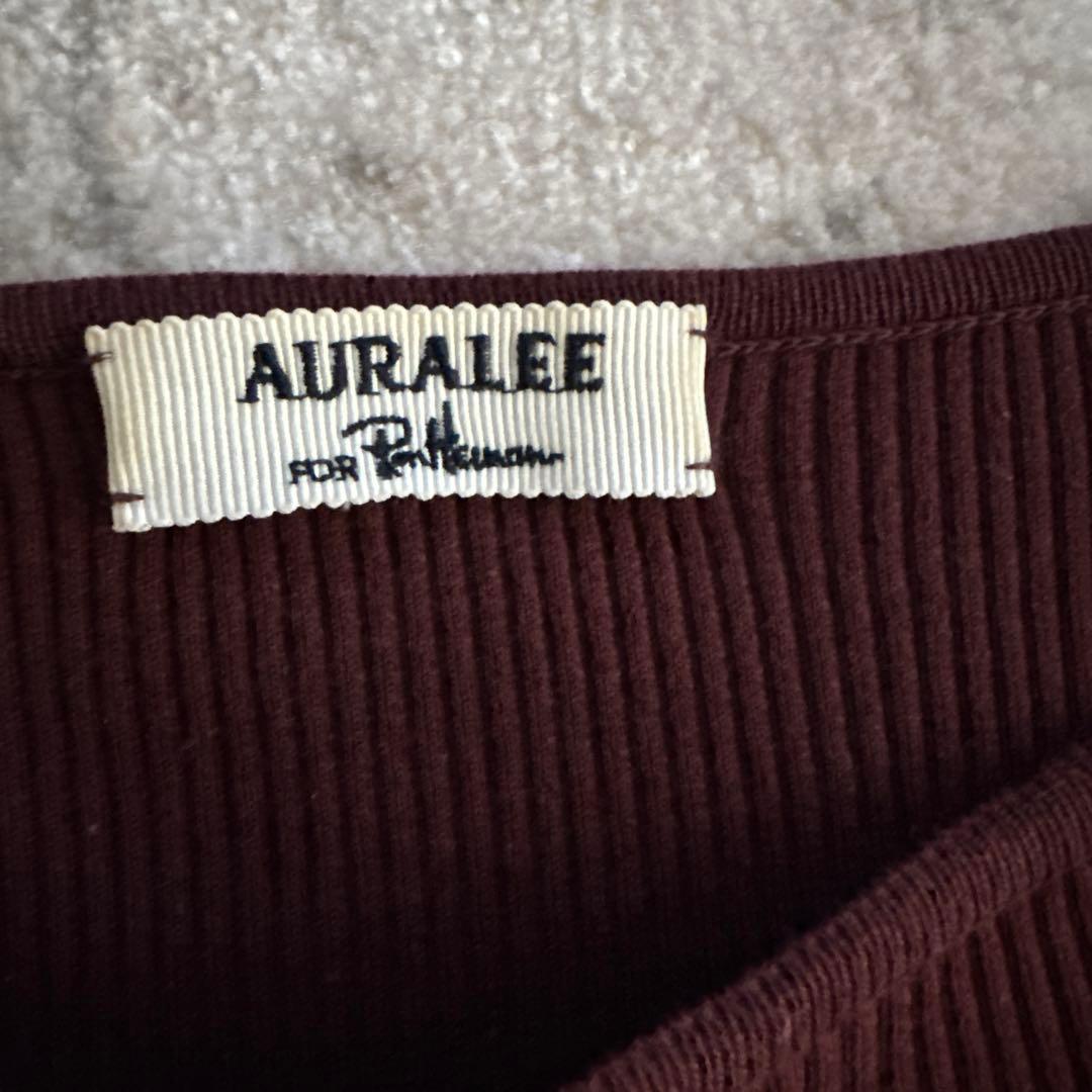 AURALEE バーガンディ リブニット 長袖　ロンハーマン