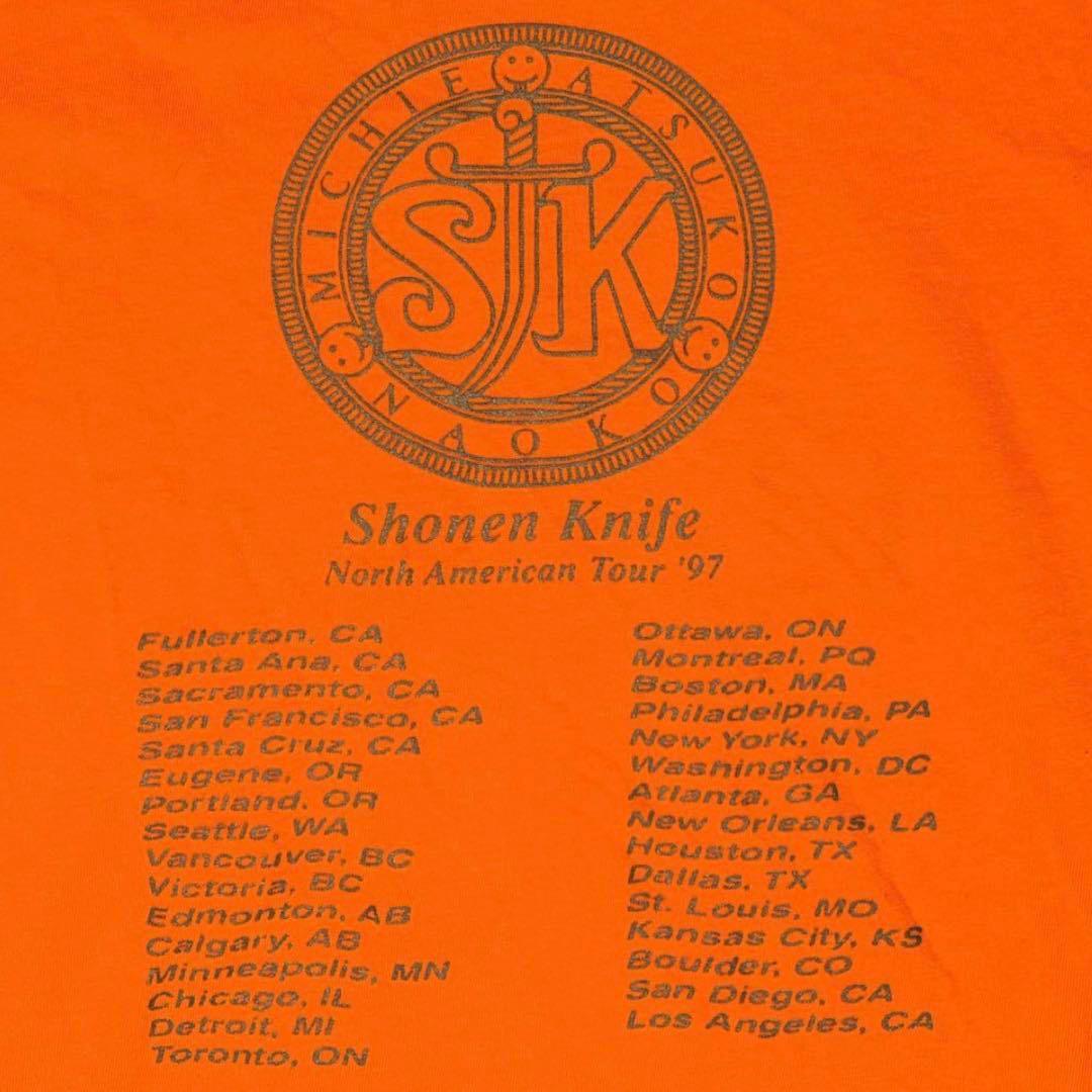 超希少 深瀬着用 少年ナイフ 北米ツアー Tシャツ オレンジ XL
