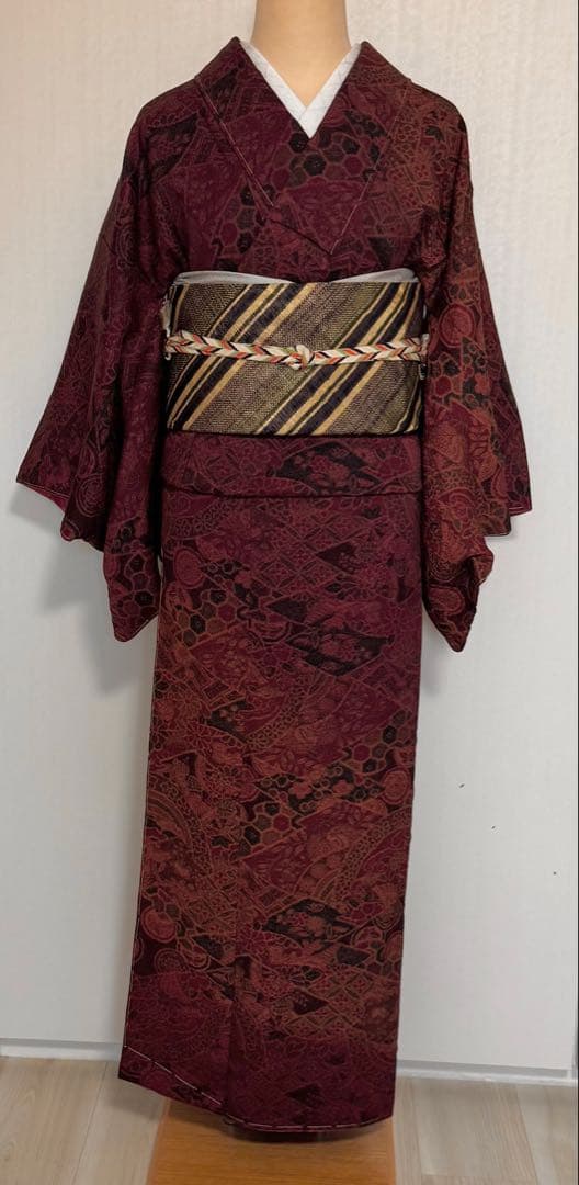 新春セール！未使用品　裄直しサービス　辻ヶ花模様　小紋着物