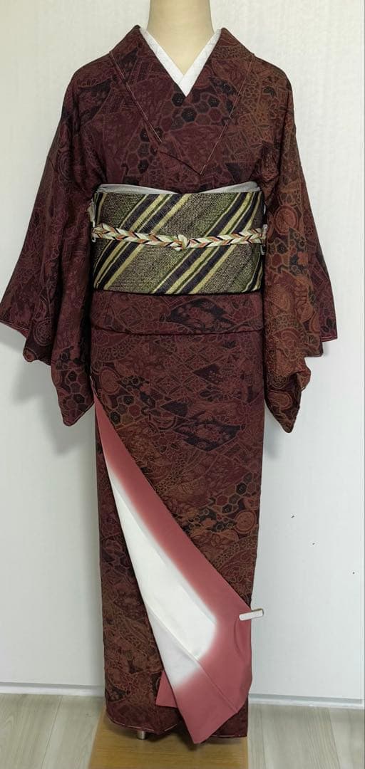 新春セール！未使用品　裄直しサービス　辻ヶ花模様　小紋着物