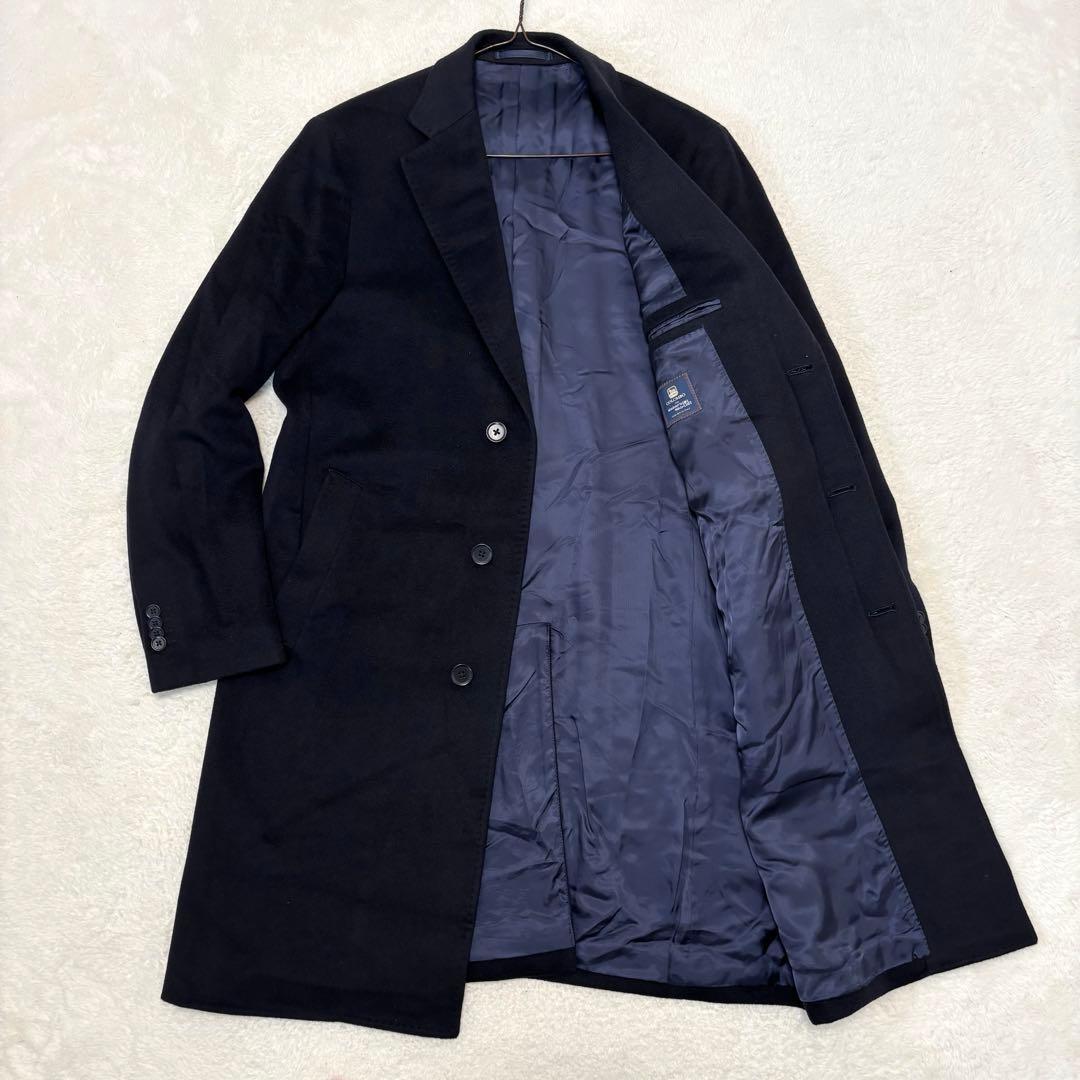 鎌倉シャツ × COLOMBO カシミヤ チェスターコート ネイビー L