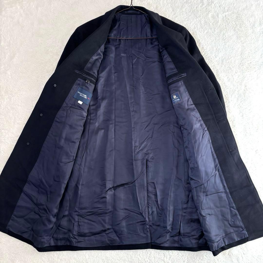 鎌倉シャツ × COLOMBO カシミヤ チェスターコート ネイビー L