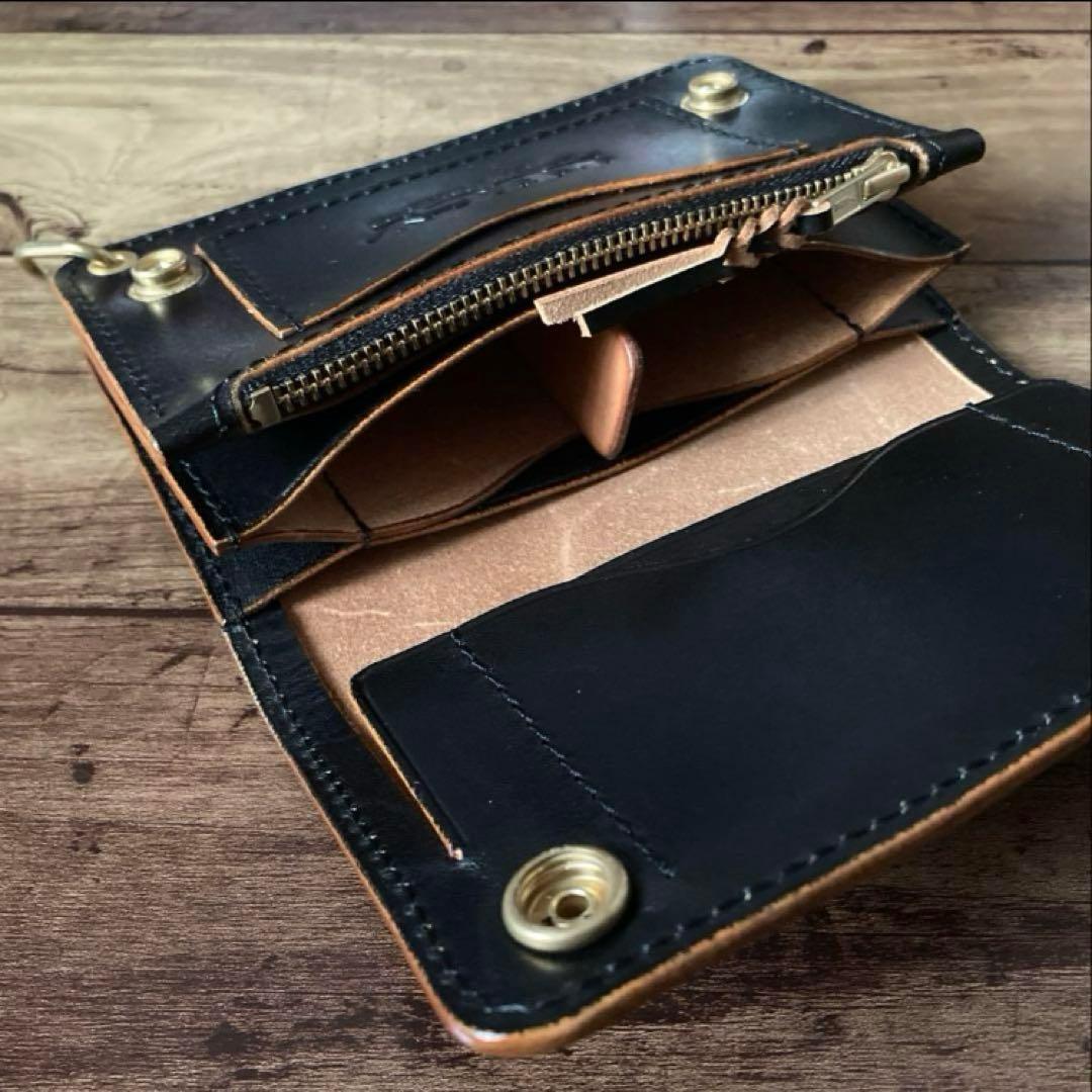 【ぽ】北米ステア トラッカーウォレット150【お札を折らずに収納】