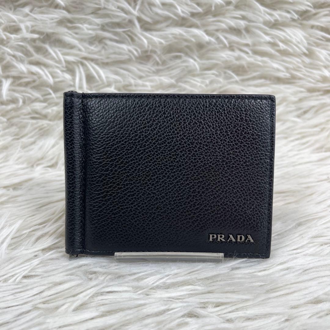 新品未使用/RFID搭載/近年モデル✨PRADA マネークリップ メタルロゴ財布