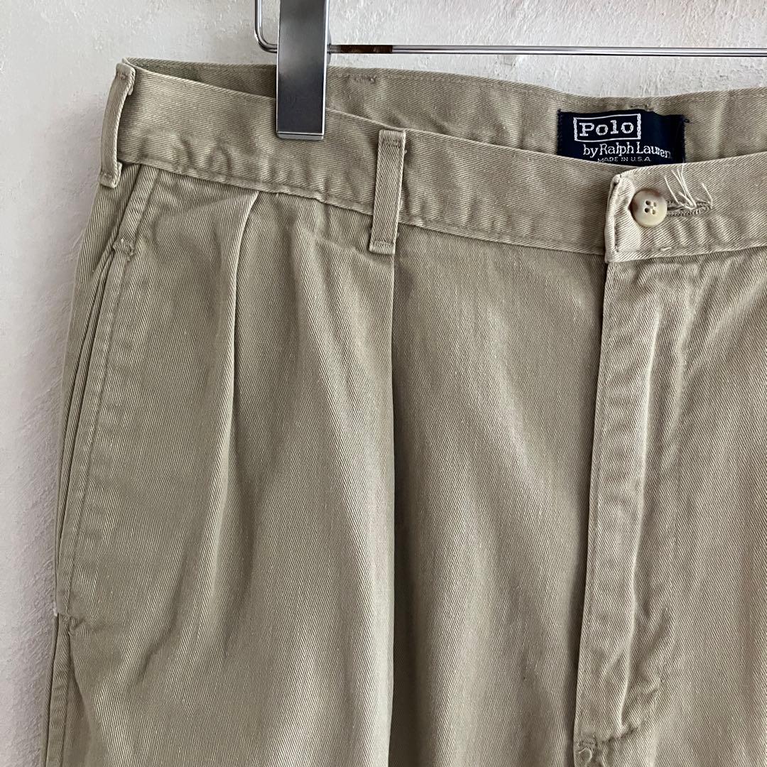 USA製 初期タグ Ralph Lauren タックチノ チノパン 34