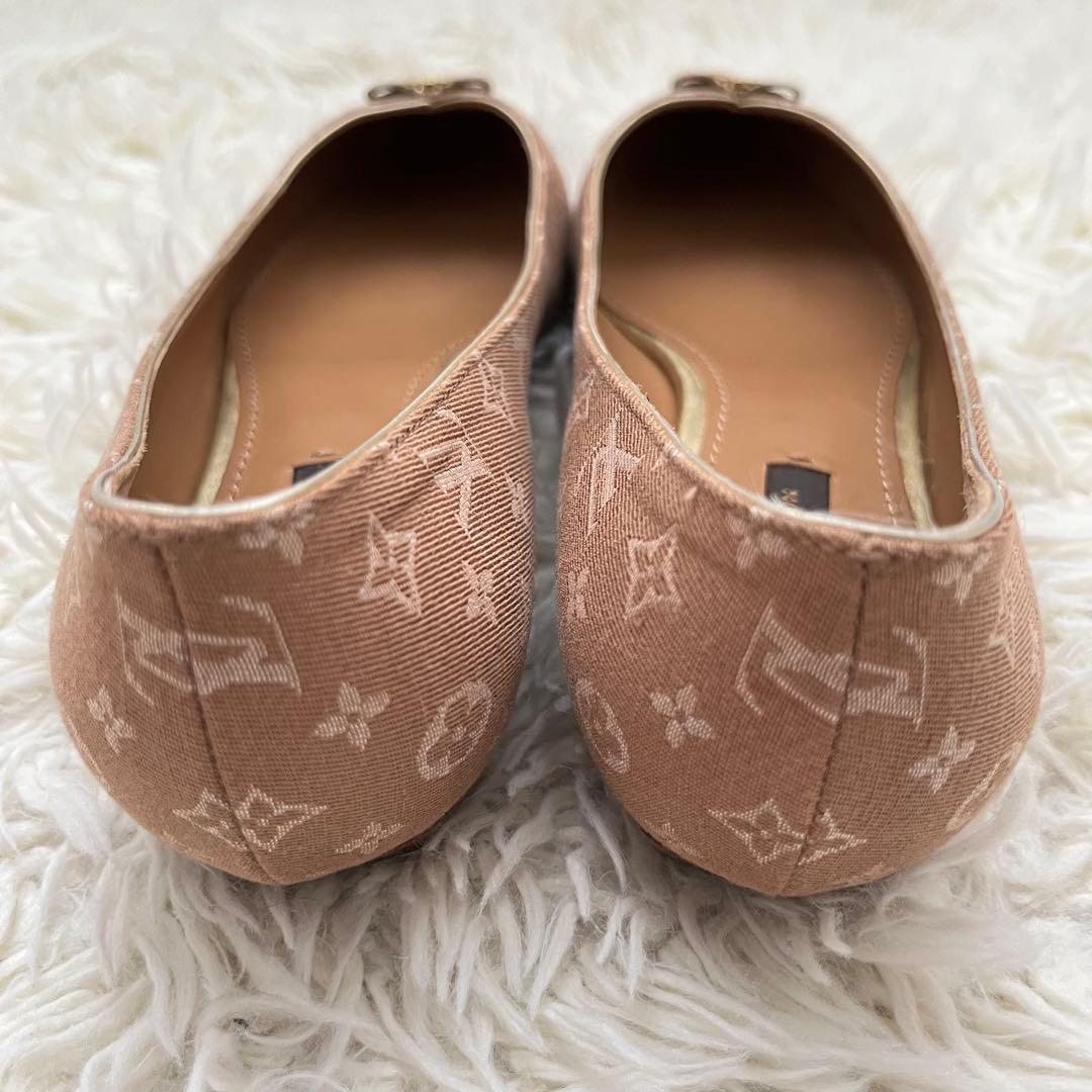 美品 ルイヴィトン フラットパンプス モノグラム リボン　36 1/2