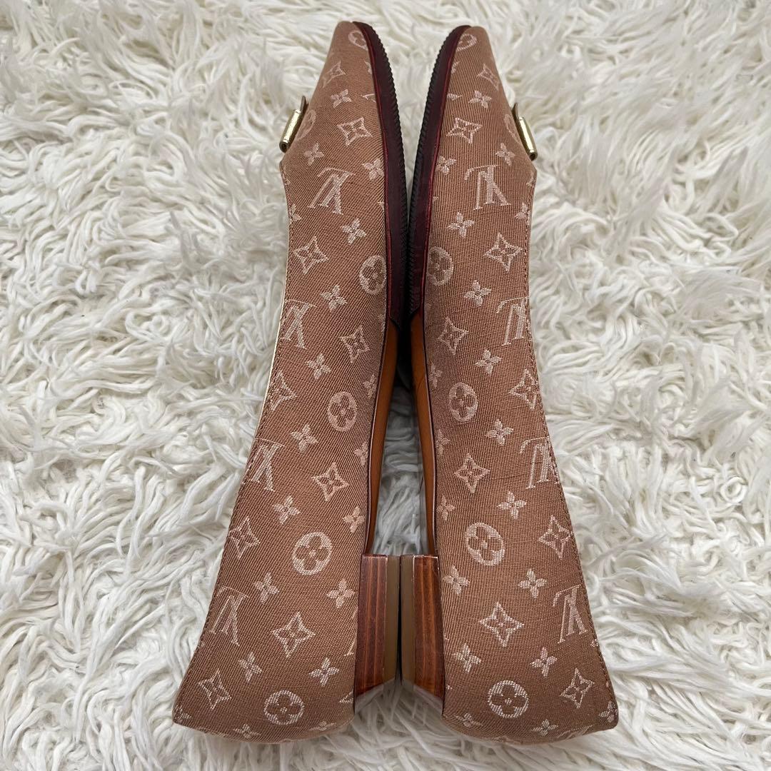 美品 ルイヴィトン フラットパンプス モノグラム リボン　36 1/2