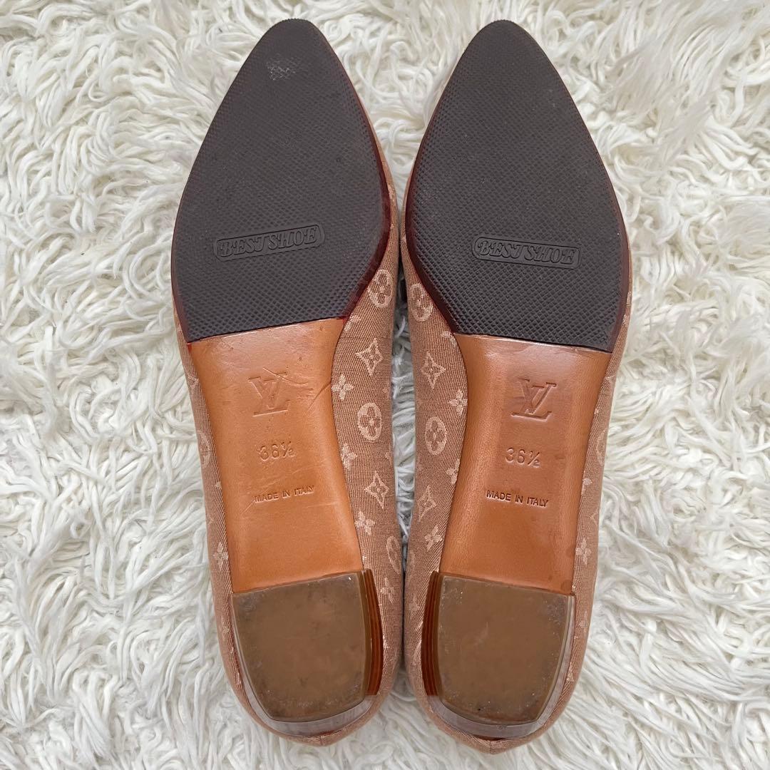 美品 ルイヴィトン フラットパンプス モノグラム リボン　36 1/2