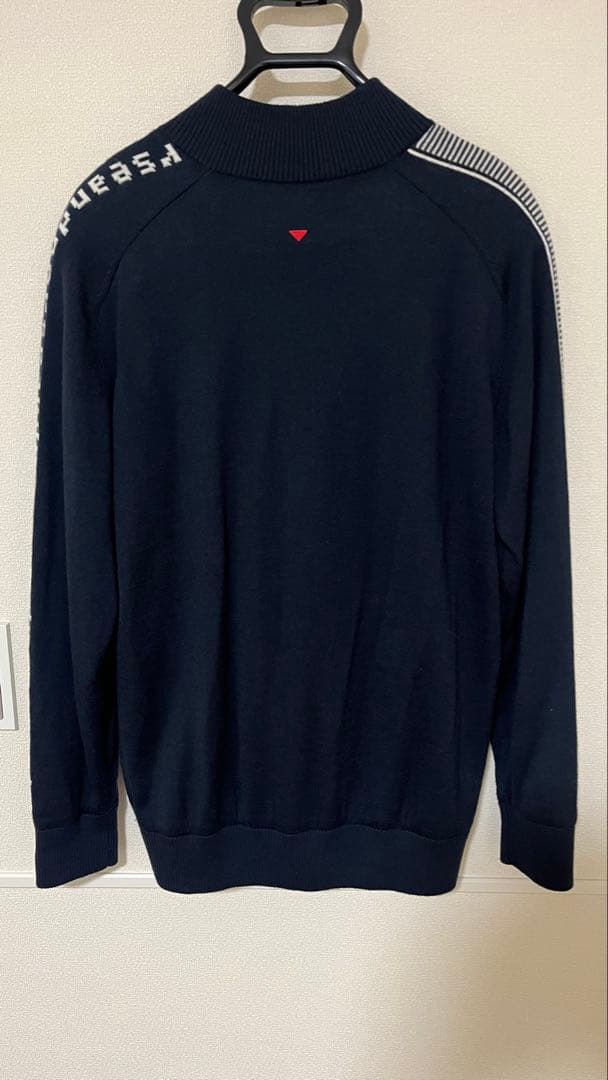 【美品】アンパスィ　ジップアップセーター　ネイビー