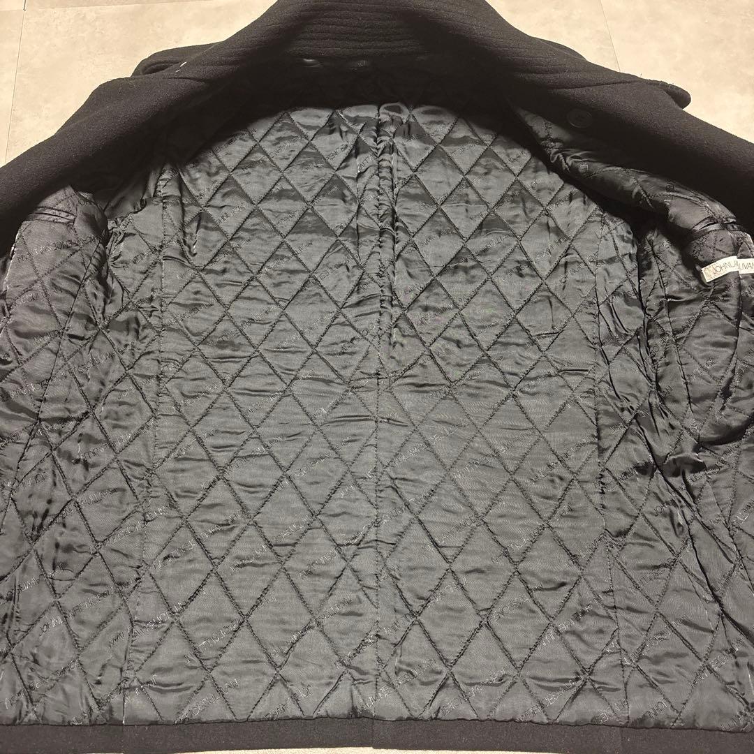 JOHN LAWRENCE SULLIVAN ウール ピーコート ブラック