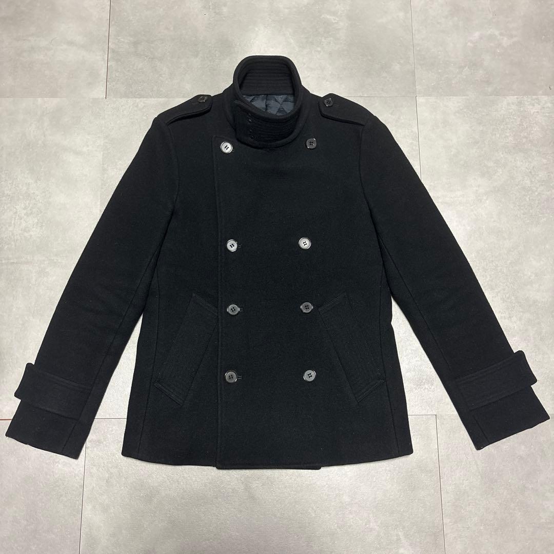 JOHN LAWRENCE SULLIVAN ウール ピーコート ブラック