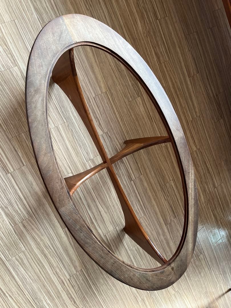 【G-PLAN】　ガラスコーヒーテーブル　オーバル　イギリス家具