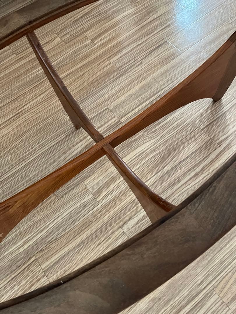 【G-PLAN】　ガラスコーヒーテーブル　オーバル　イギリス家具