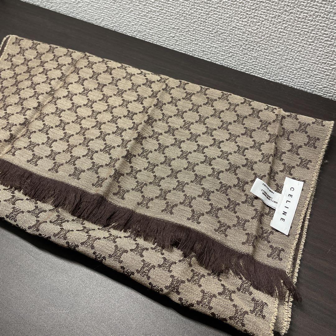 美品 100%ラムウールCELINE マフラー(イタリア製)