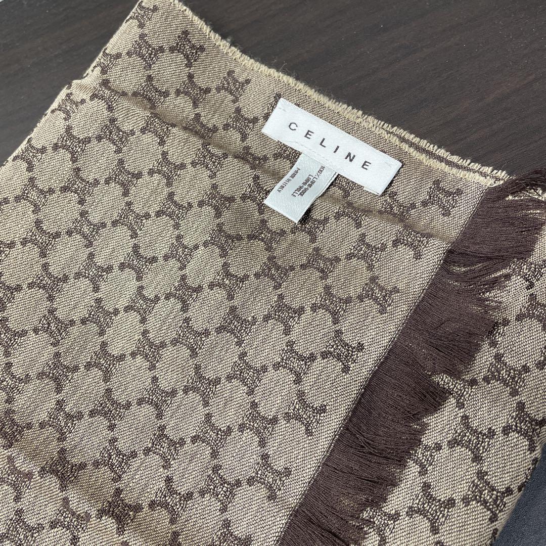 美品 100%ラムウールCELINE マフラー(イタリア製)