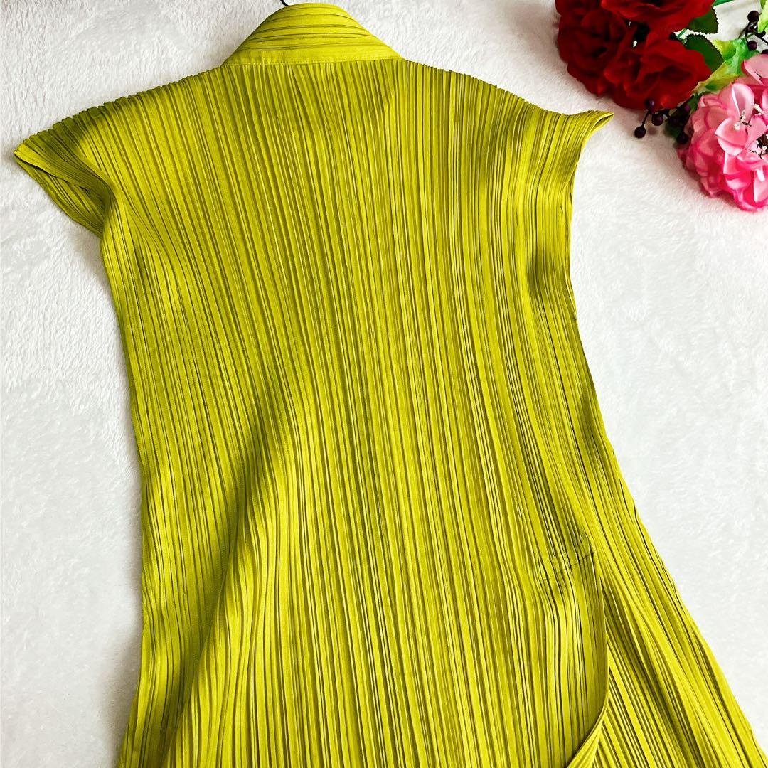 プリーツプリーズ イッセイミヤケ★フレンチスリーブ チュニック シャツワンピース