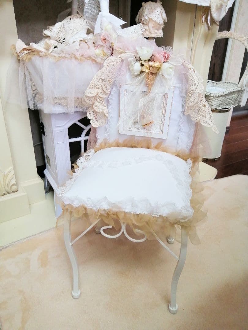 フリル♡レース♡アイアンドールチェア♡椅子♡薔薇♡