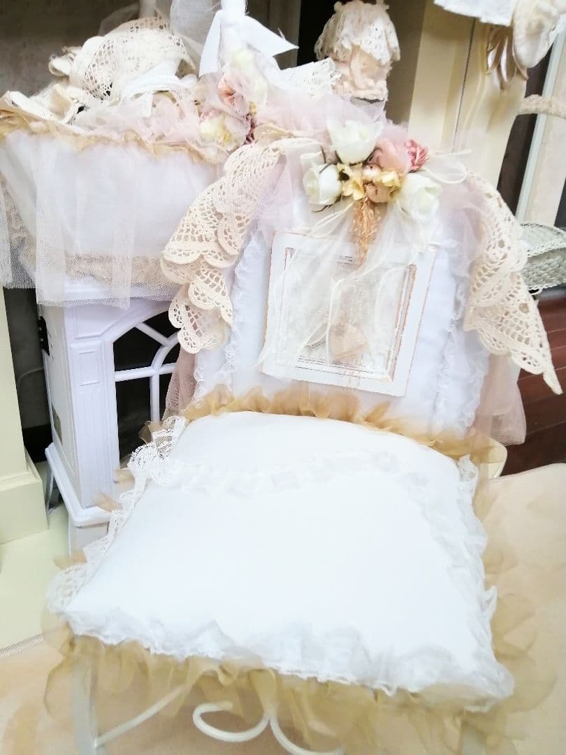 フリル♡レース♡アイアンドールチェア♡椅子♡薔薇♡