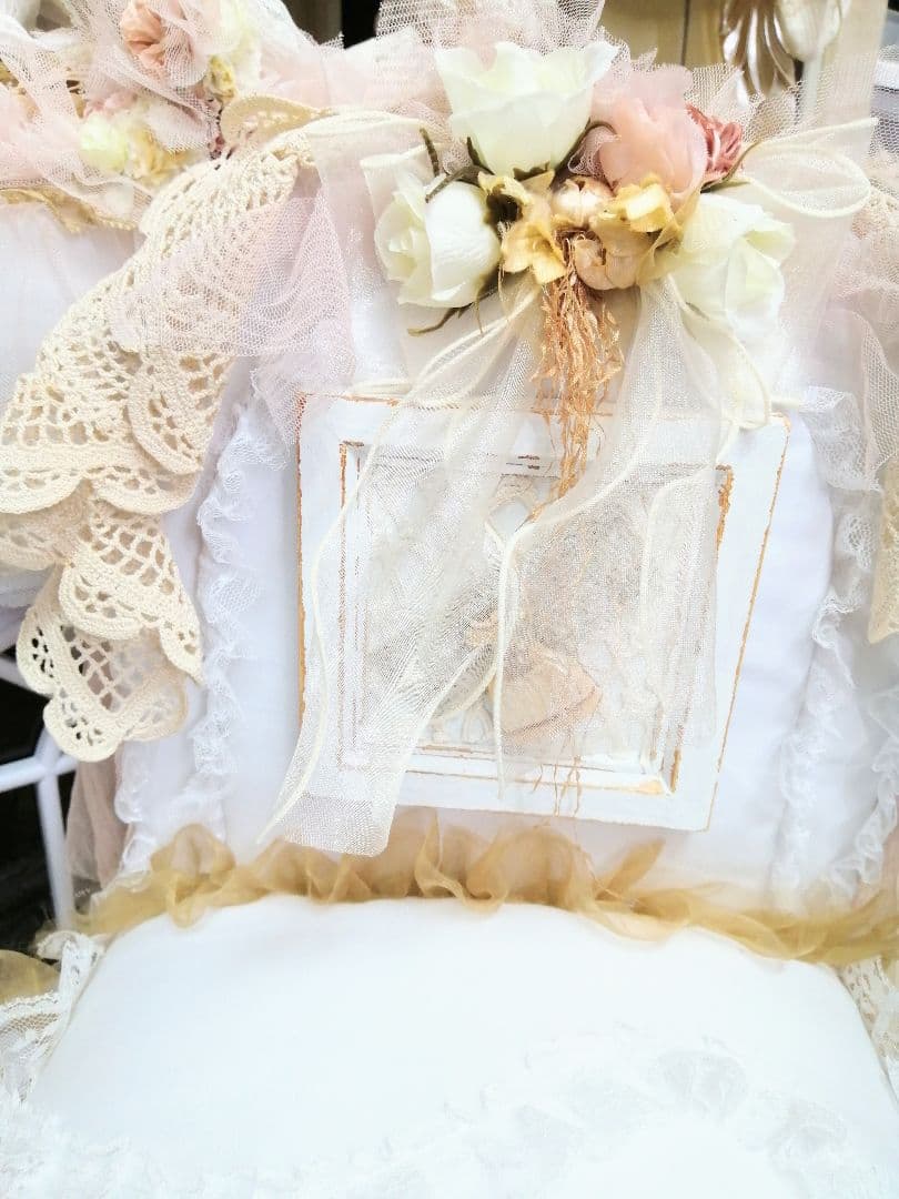 フリル♡レース♡アイアンドールチェア♡椅子♡薔薇♡