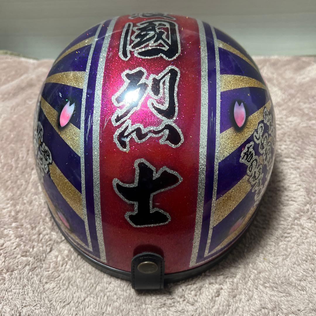 桜デザイン 半帽ヘルメット　つばなし