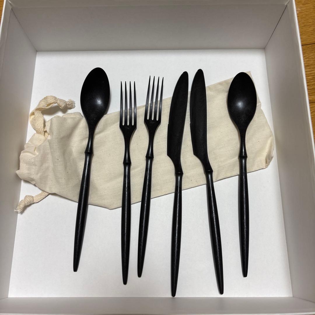 ARAS 深皿スクープ・大皿ウェーブ・カトラリー各2セット ギフトボックス付き