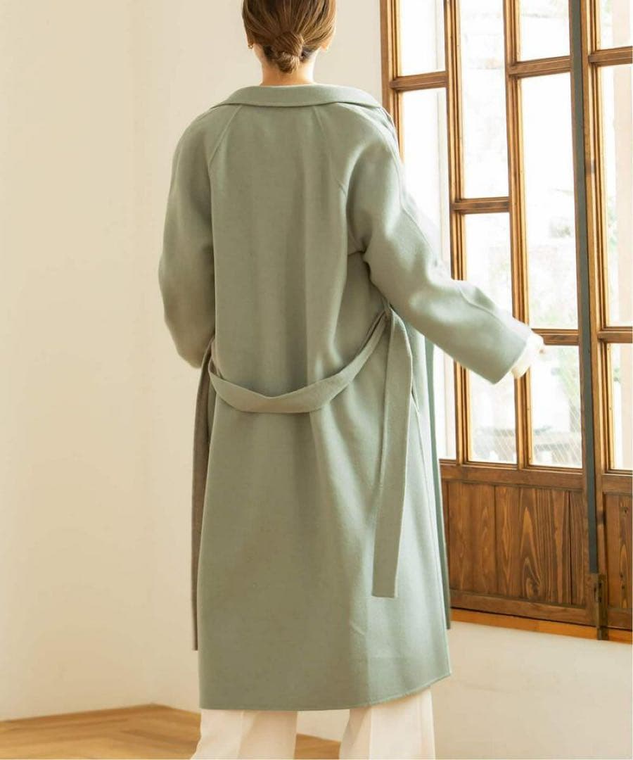 NOBLE 定価7万円 配色Iラインロングチェスターコート