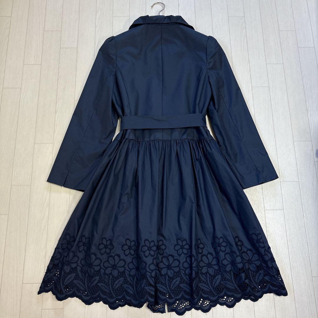 エムズグレイシー スプリングコート フラワーレースカットワーク 40 ネイビー