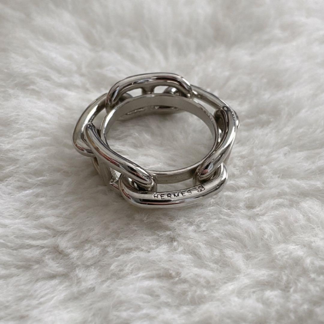 美品✨️ HERMES スカーフリング 90 レガートシルバー ジュエリー