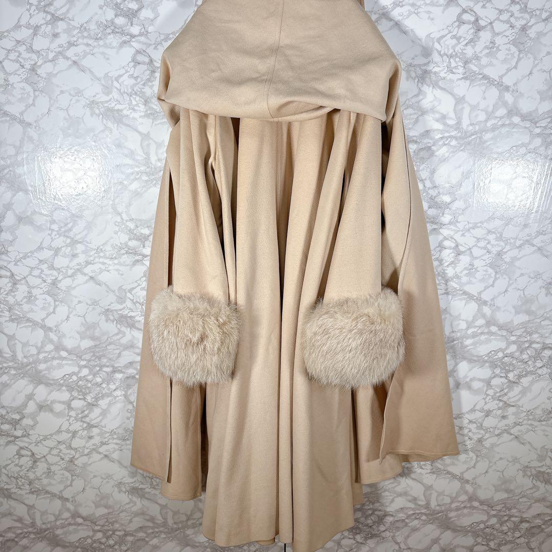 【シャルルロマン】ポンチョ風コート（ベージュ） ロングロード　フランス製