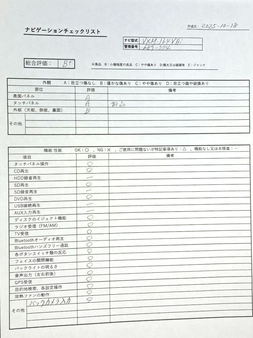 タッチ新品★ホンダ純正 VXM-164VFi BT対応・DVD・地デジ★動作良好