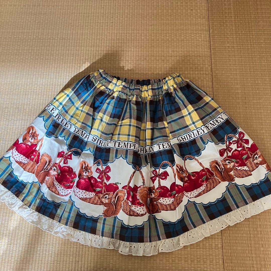 タグ付き　カーディガン　スカート　セット　130 りす　りんご