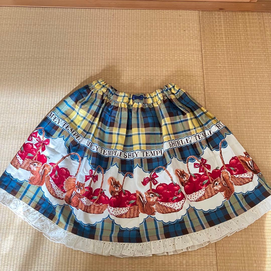 タグ付き　カーディガン　スカート　セット　130 りす　りんご