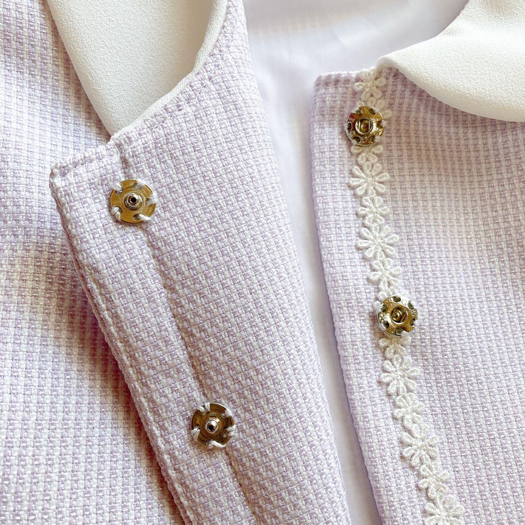 ラベンダー×花柄 120size セレモニー 入学 卒園 発表会 フォーマル