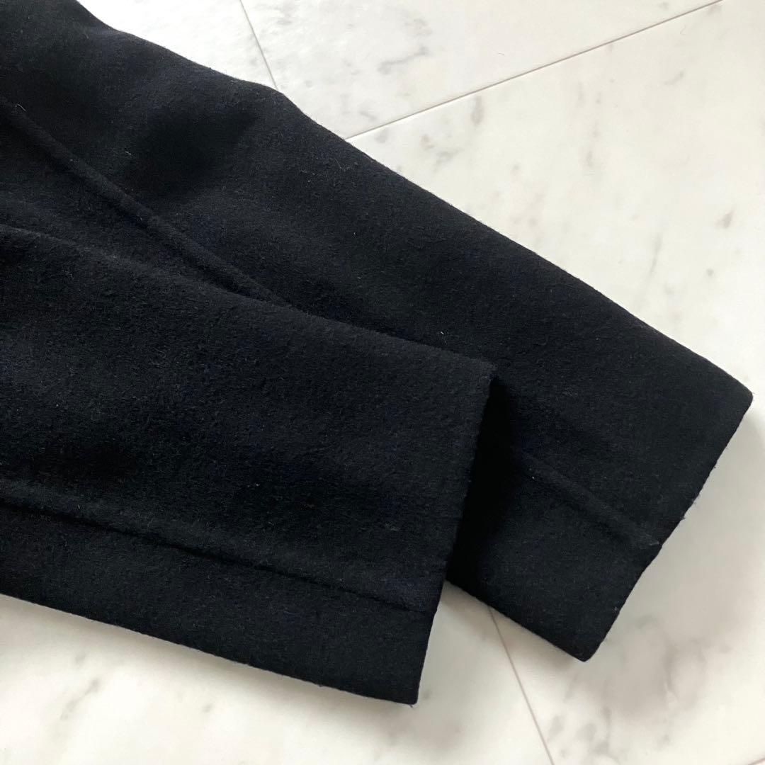 マッキントッシュ ウール リバーコート 黒 32 イタリア製