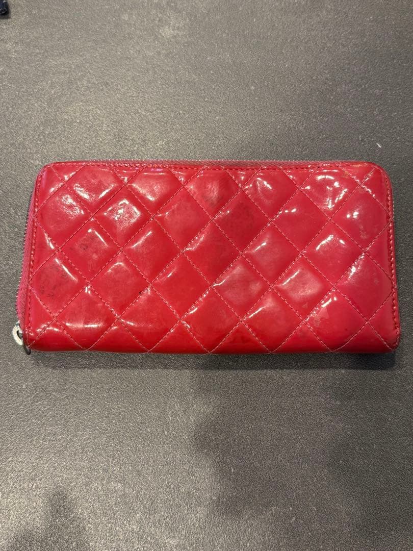 CHANEL レッド キルティング 長財布